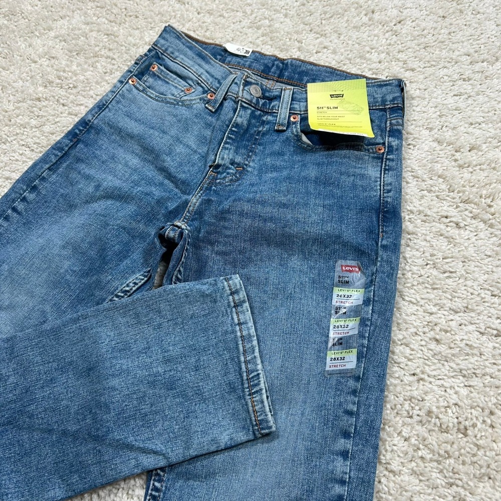 Levi's 511 Slim Jeans 28x32 Blue Levi's Flex Stretch Denim Performance New NWT